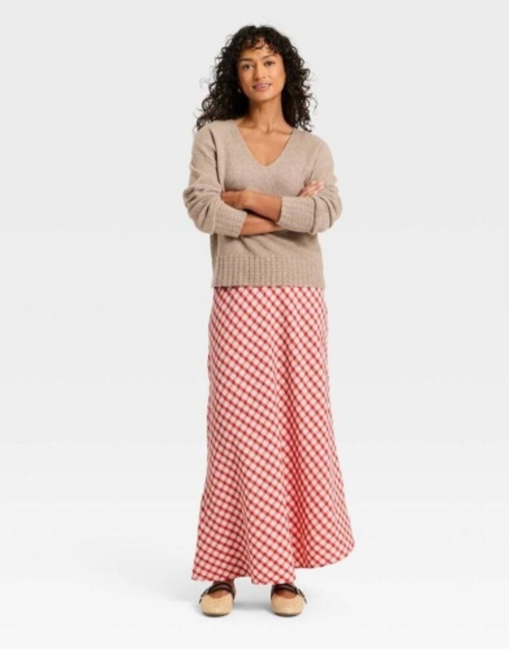Universal Threads Gingham Midi Full Skirt - NWT L